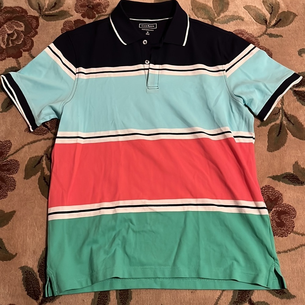 Club Room pastel Color-block stripe polo